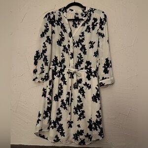 Babaton Black and White Floral Long Sleeve Dress